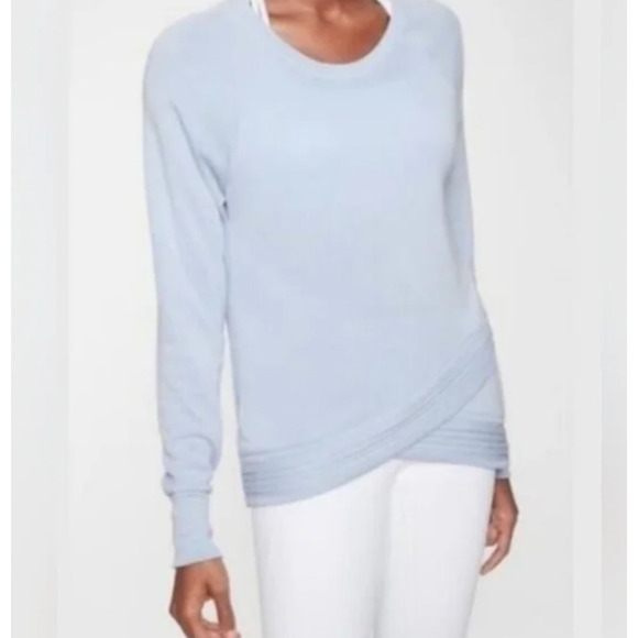 Athleta Serenity Criss Cross Sweatshirt in Pure Blue - Picture 1 of 7